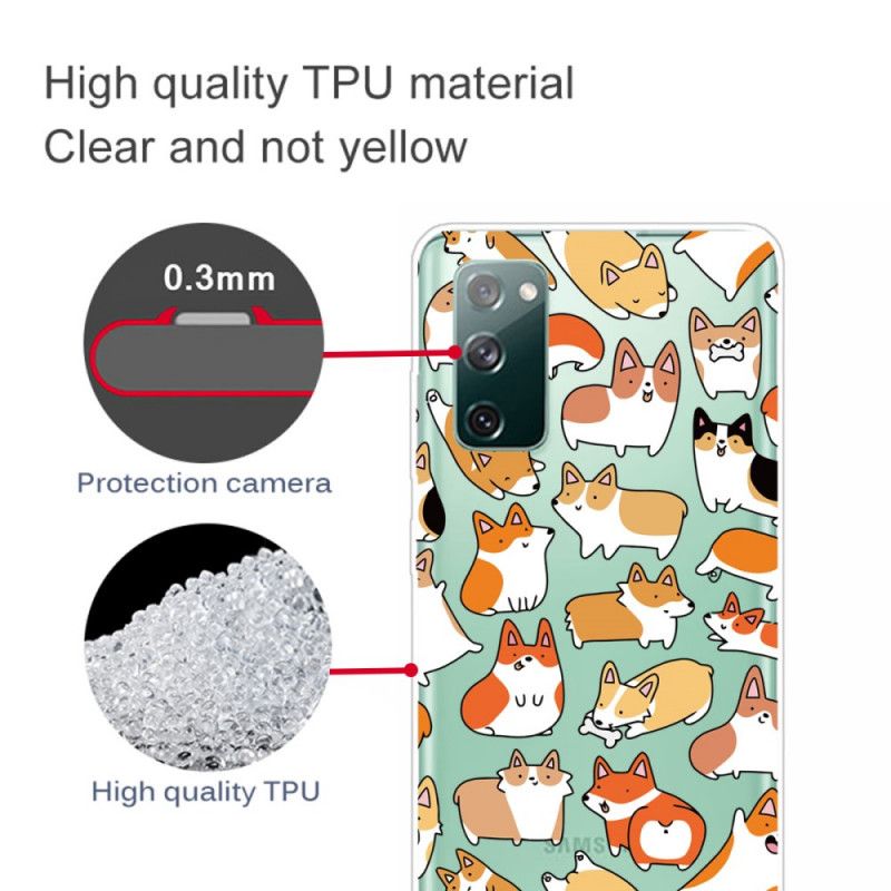 Hülle Für Samsung Galaxy S20 FE Transparente Mehrfachhunde