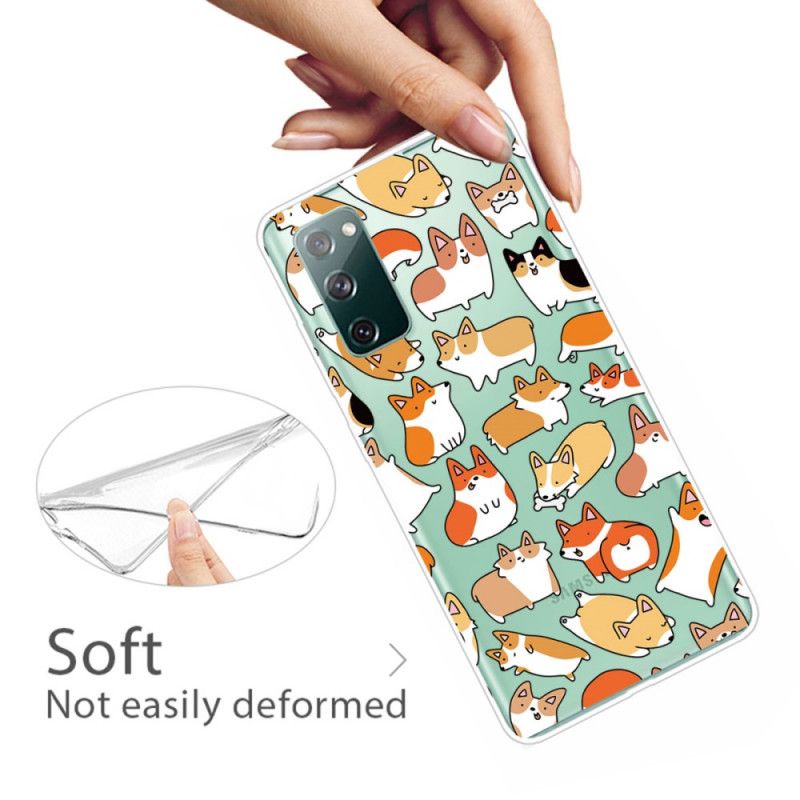 Hülle Für Samsung Galaxy S20 FE Transparente Mehrfachhunde