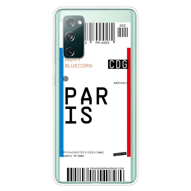 Hülle Samsung Galaxy S20 FE Bordkarte Nach Paris