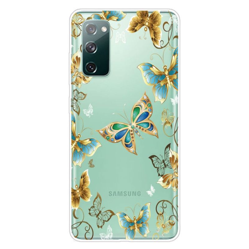 Hülle Samsung Galaxy S20 FE Dunkelblau Design Schmetterlinge