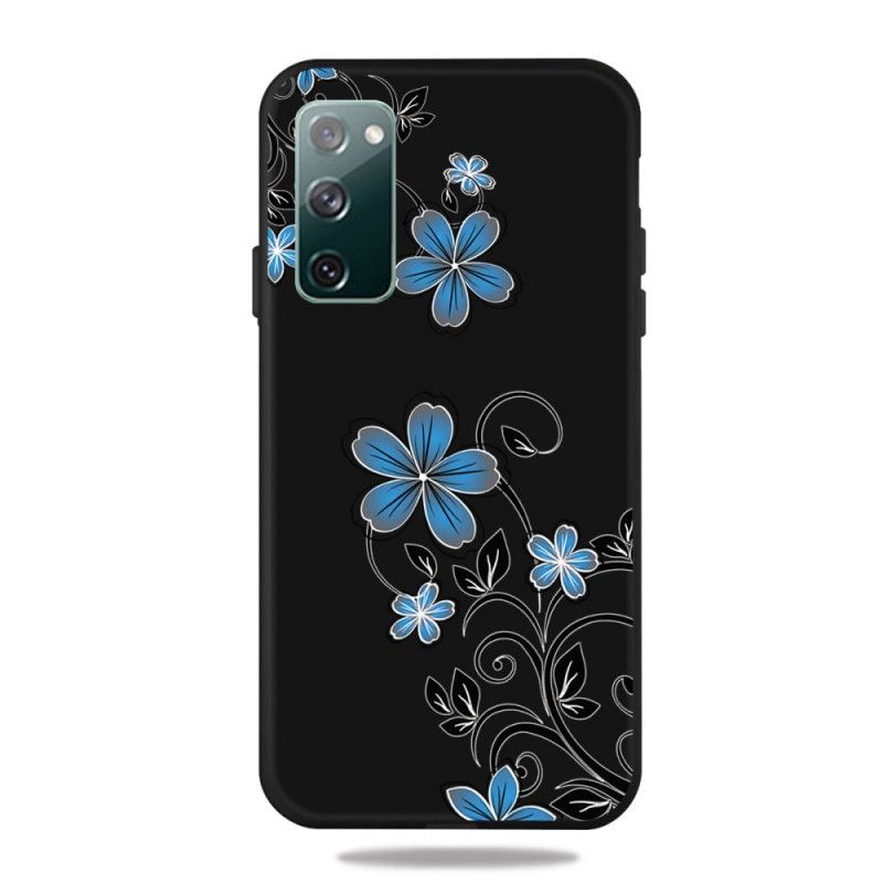 Hülle Samsung Galaxy S20 FE Handyhülle Blaue Blüten