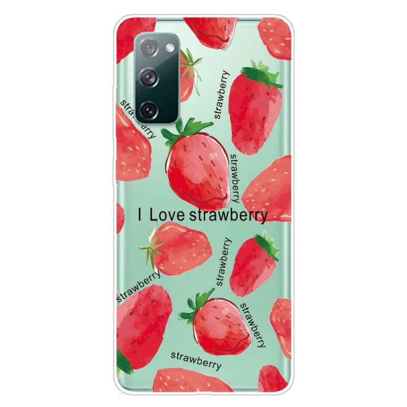 Hülle Samsung Galaxy S20 FE Handyhülle Erdbeeren / Ich Liebe Erdbeeren