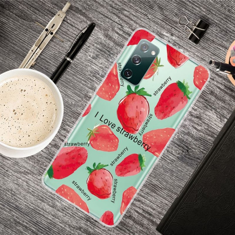 Hülle Samsung Galaxy S20 FE Handyhülle Erdbeeren / Ich Liebe Erdbeeren