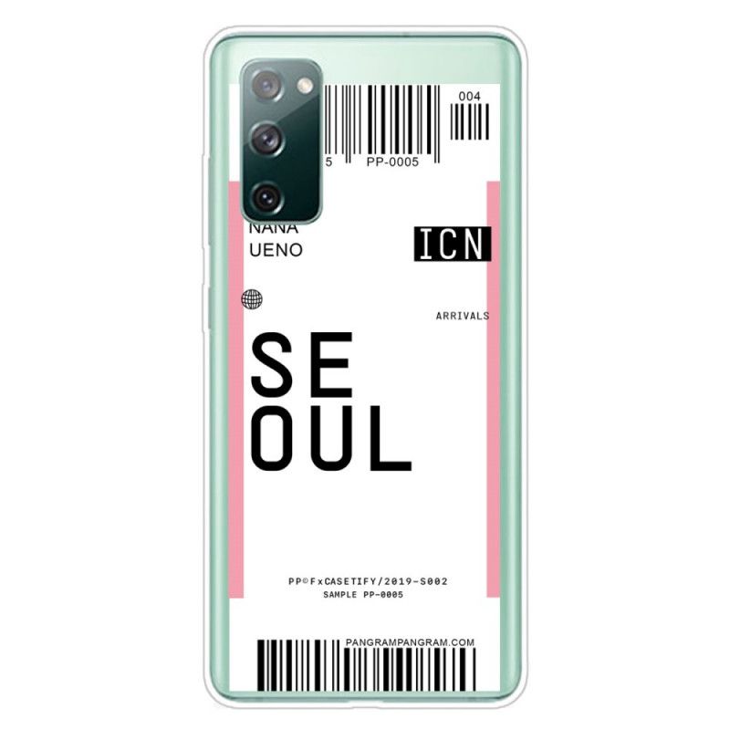 Hülle Samsung Galaxy S20 FE Magenta Bordkarte Nach Seoul