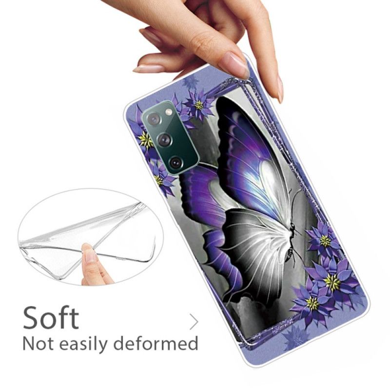 Hülle Samsung Galaxy S20 FE Pink Schmetterlinge Schmetterlinge