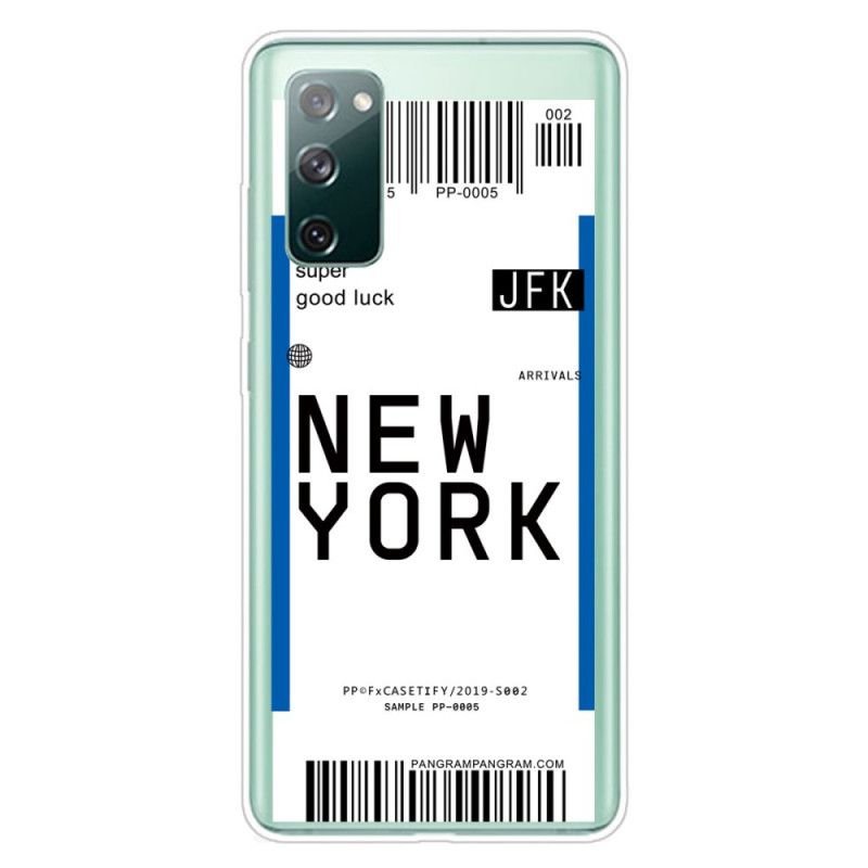 Hülle Samsung Galaxy S20 FE Schwarz Bordkarte Nach New York