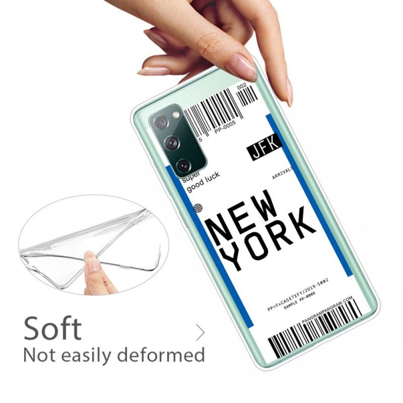 Hülle Samsung Galaxy S20 FE Schwarz Bordkarte Nach New York
