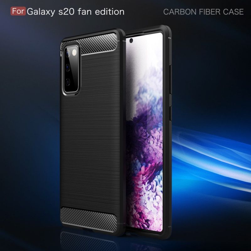 Hülle Samsung Galaxy S20 FE Schwarz Gebürstete Kohlefaser