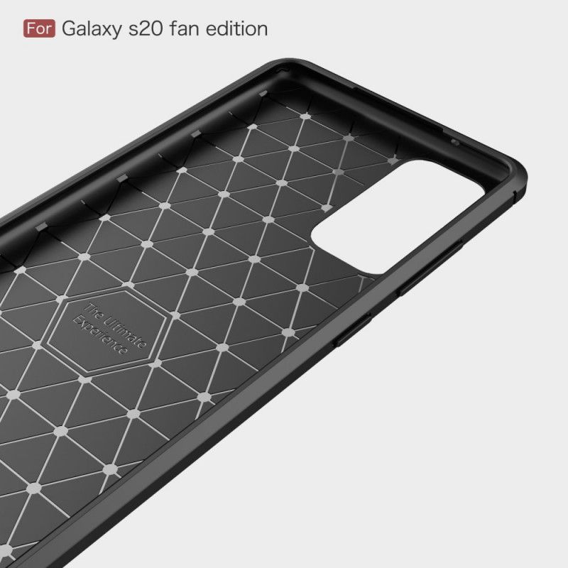Hülle Samsung Galaxy S20 FE Schwarz Gebürstete Kohlefaser