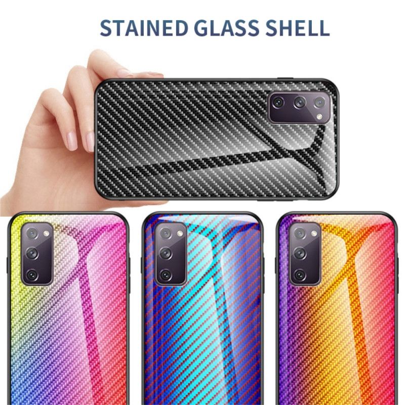 Hülle Samsung Galaxy S20 FE Schwarz Gehärtetes Kohlefaserglas