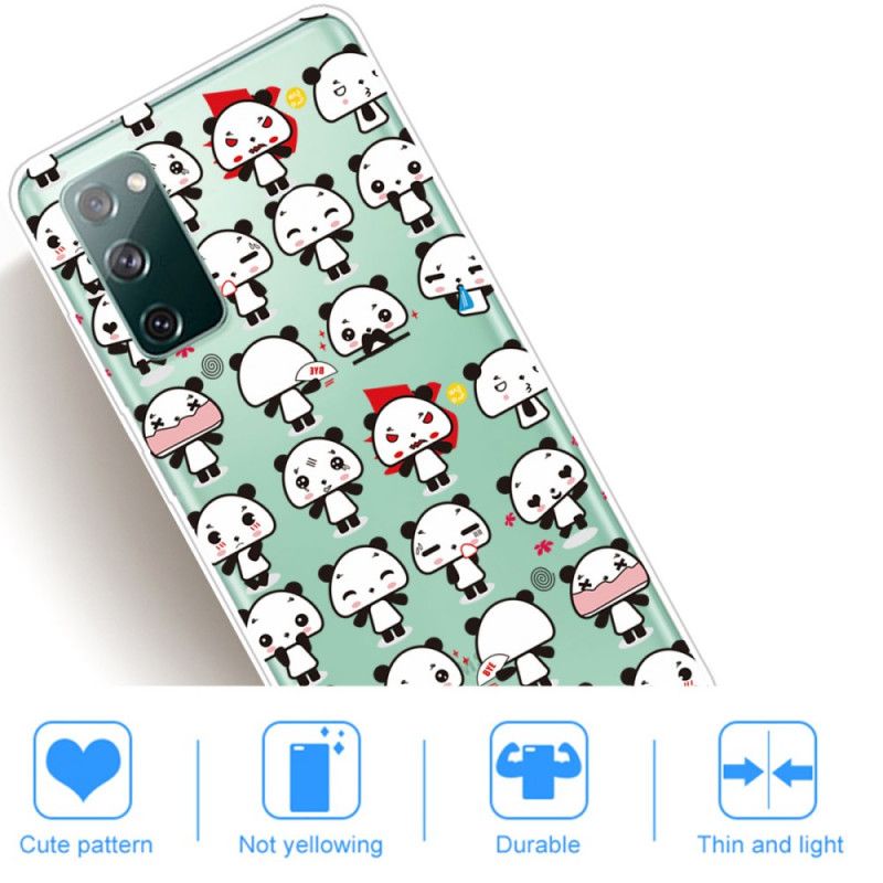 Hülle Samsung Galaxy S20 FE Transparente Lustige Pandas