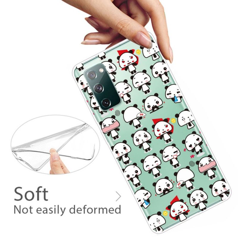 Hülle Samsung Galaxy S20 FE Transparente Lustige Pandas