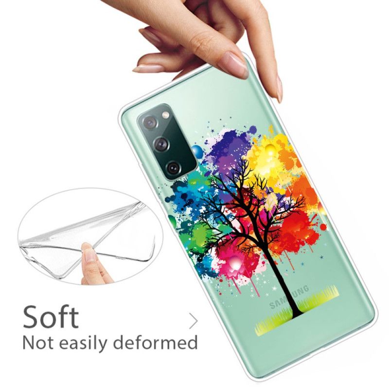 Hülle Samsung Galaxy S20 FE Transparenter Aquarellbaum