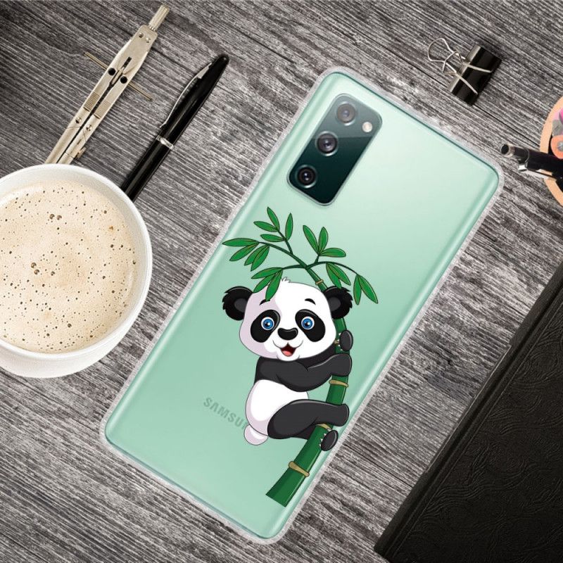 Hülle Samsung Galaxy S20 FE Transparenter Panda Auf Bambus