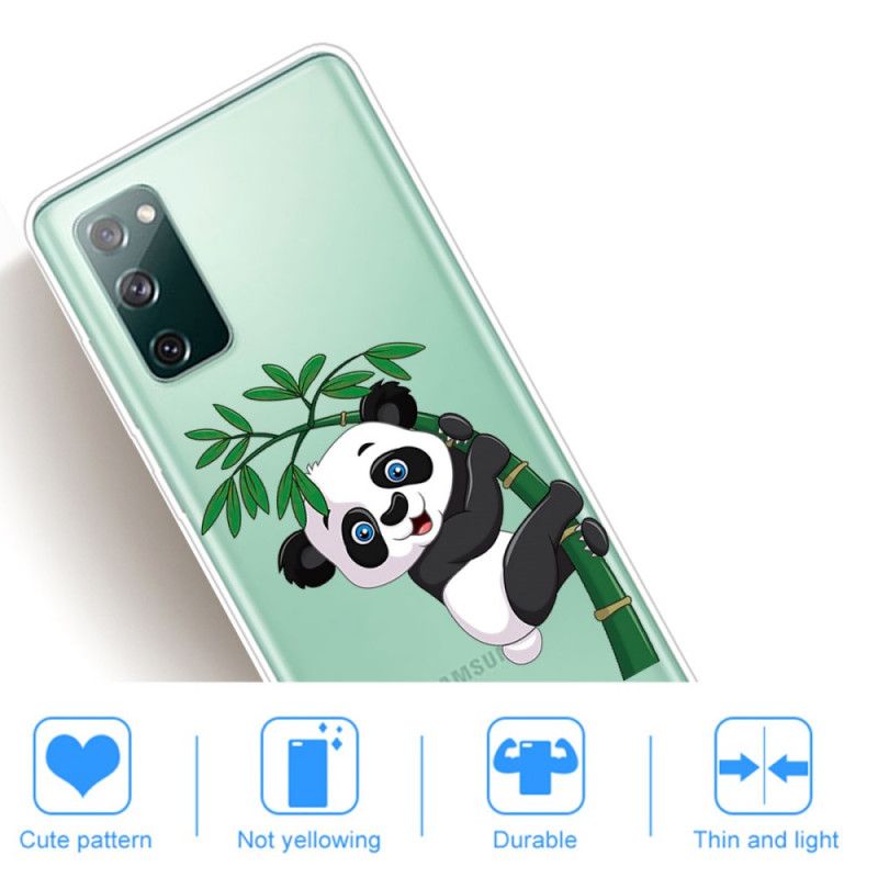 Hülle Samsung Galaxy S20 FE Transparenter Panda Auf Bambus