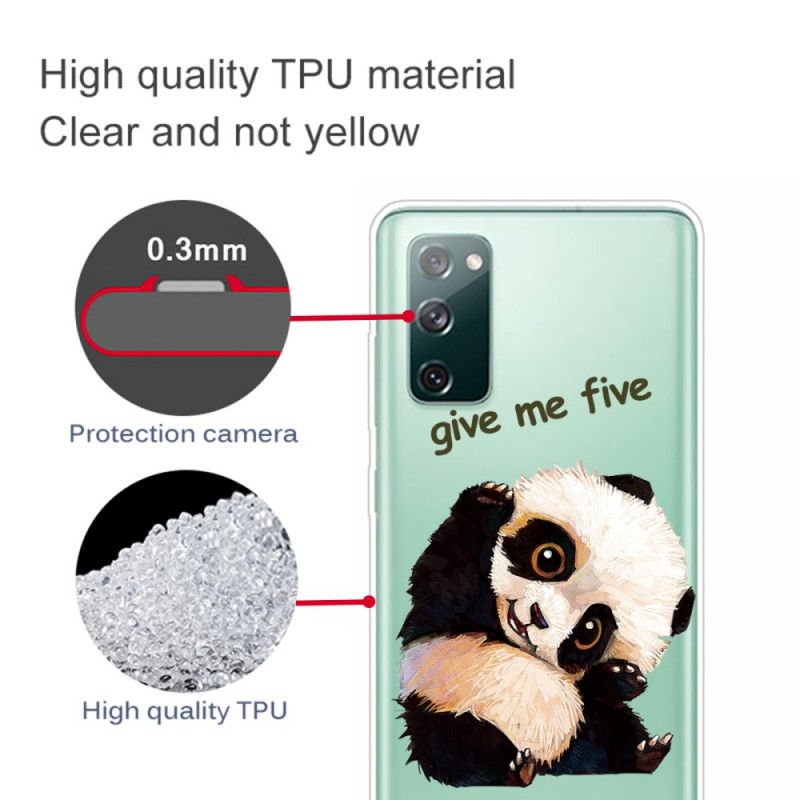 Hülle Samsung Galaxy S20 FE Transparenter Panda. Gib Mir Fünf