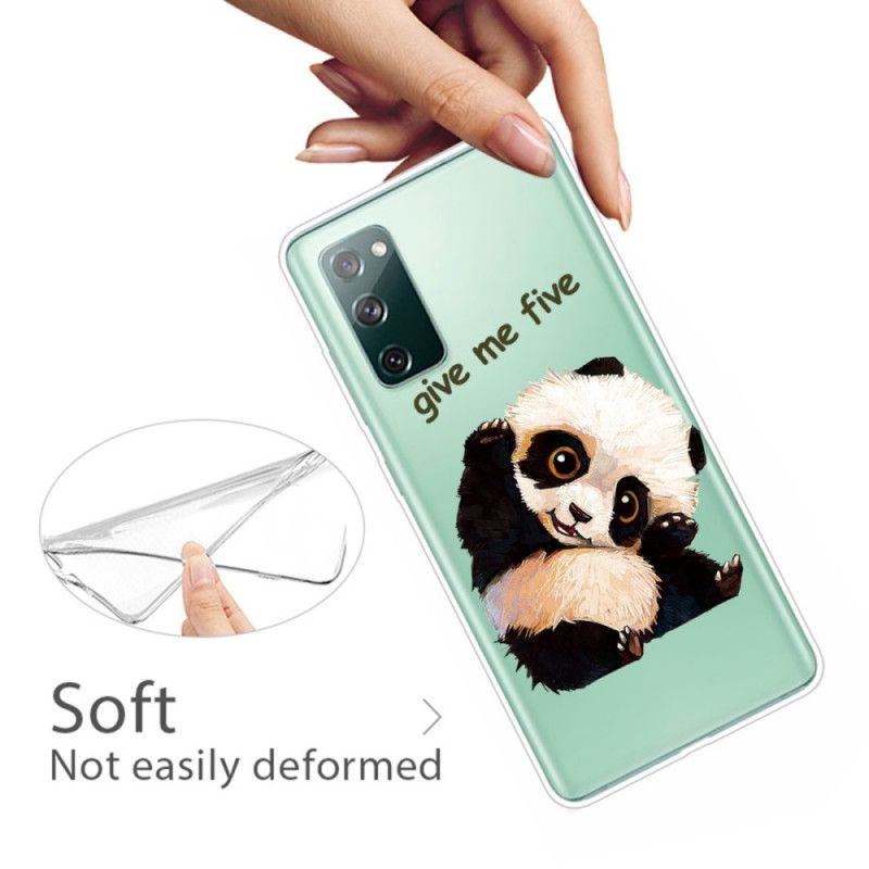 Hülle Samsung Galaxy S20 FE Transparenter Panda. Gib Mir Fünf