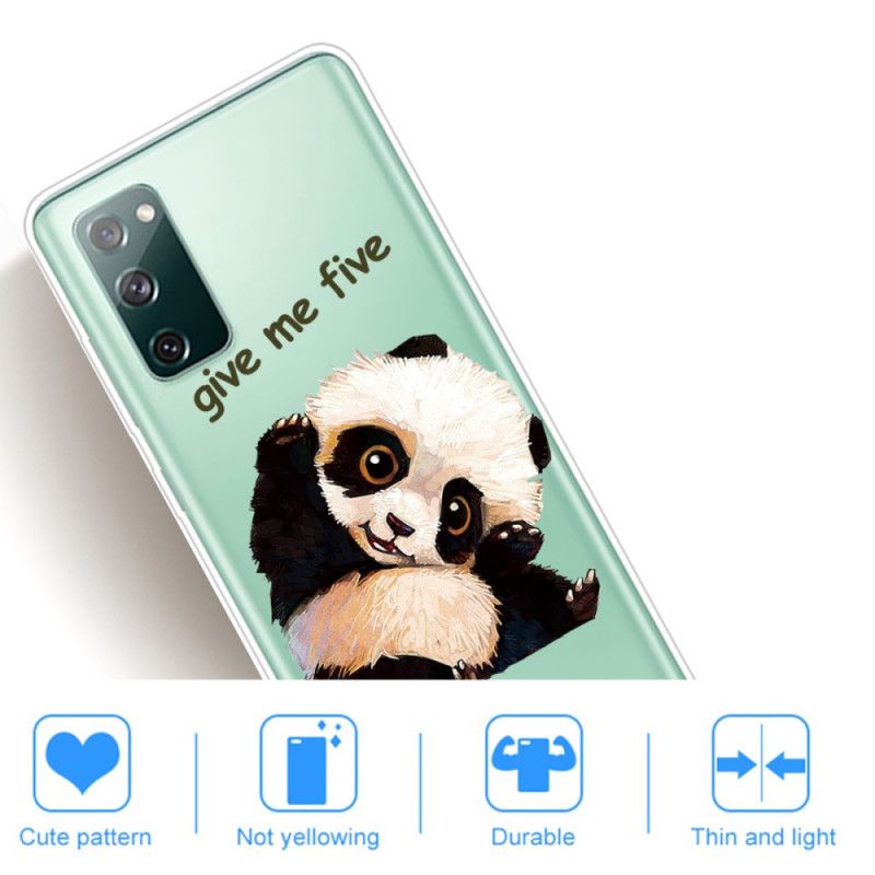 Hülle Samsung Galaxy S20 FE Transparenter Panda. Gib Mir Fünf