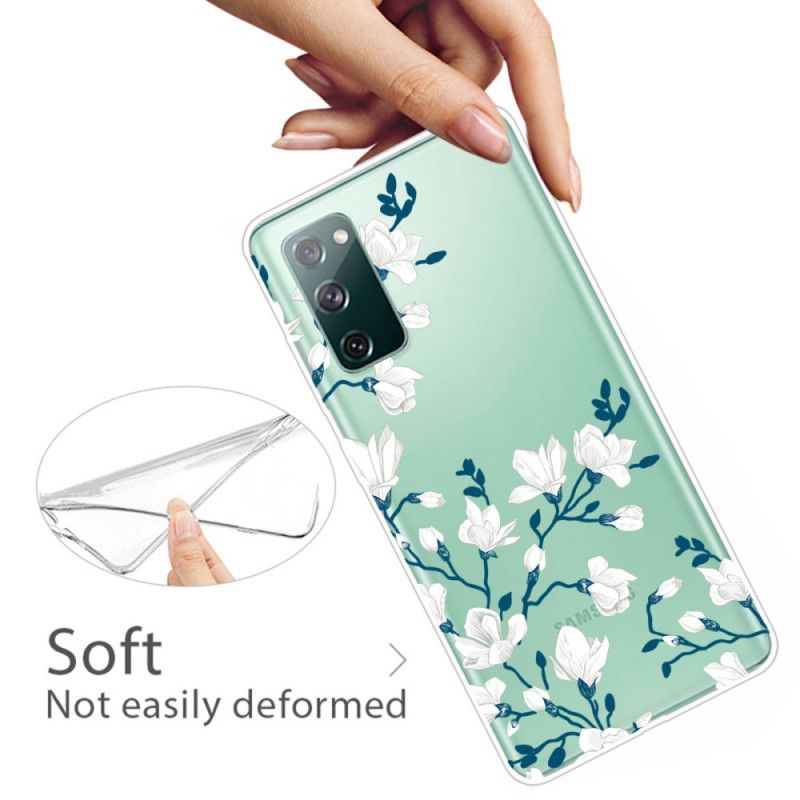 Hülle Samsung Galaxy S20 FE Weiße Blüten