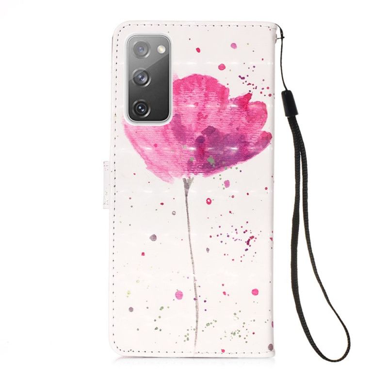 Lederhüllen Für Samsung Galaxy S20 FE Aquarellmohn