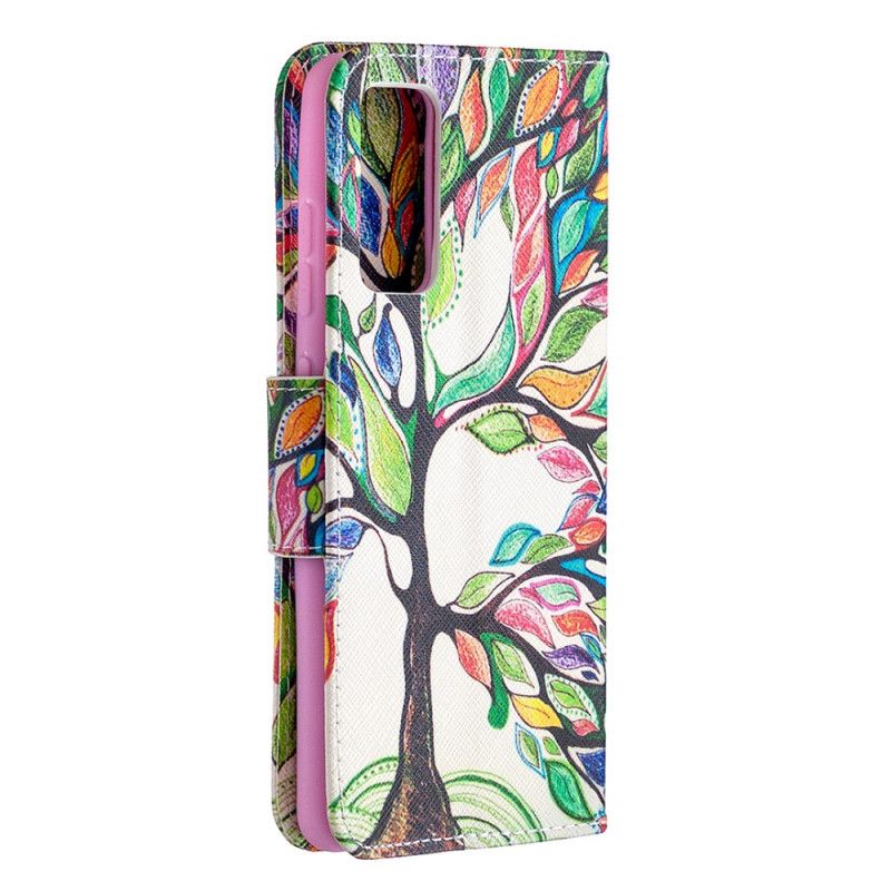 Lederhüllen Für Samsung Galaxy S20 FE Farbiger Baum