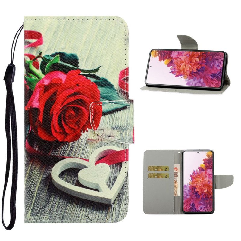 Lederhüllen Für Samsung Galaxy S20 FE Romantische Rose Mit Tanga