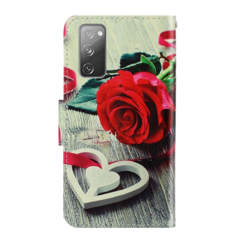 Lederhüllen Für Samsung Galaxy S20 FE Romantische Rose Mit Tanga