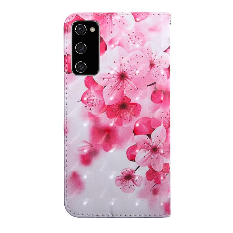 Lederhüllen Für Samsung Galaxy S20 FE Rosa Blüten