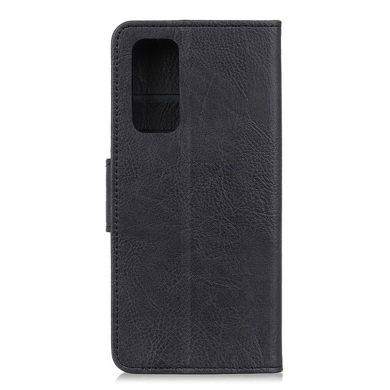 Lederhüllen Für Samsung Galaxy S20 FE Schwarz Einfaches Litschi-Kunstleder