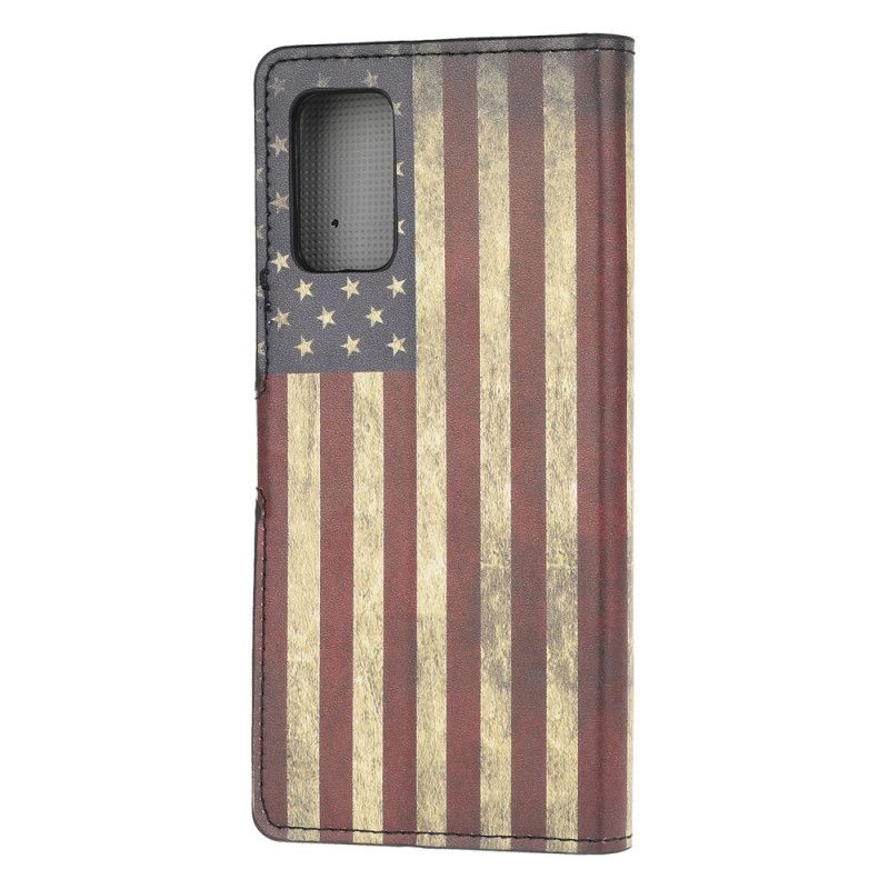 Lederhüllen Samsung Galaxy S20 FE Amerikanische Flagge