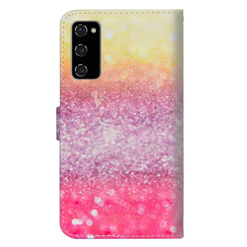 Lederhüllen Samsung Galaxy S20 FE Gradient Magenta Glitter