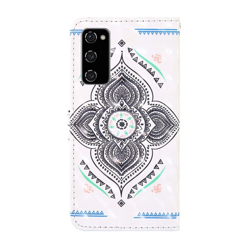 Lederhüllen Samsung Galaxy S20 FE Lichtpunkte Mandala Mit Riemen