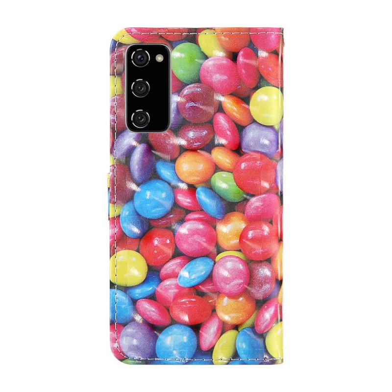 Lederhüllen Samsung Galaxy S20 FE Light Spot Candy Mit Riemen