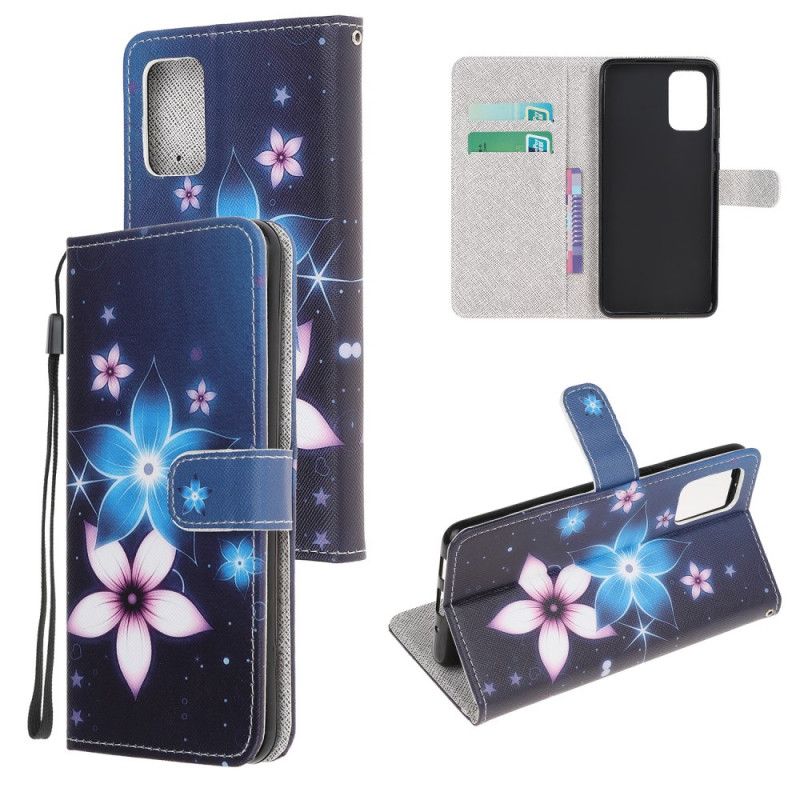 Lederhüllen Samsung Galaxy S20 FE Mondblumen Mit Tanga