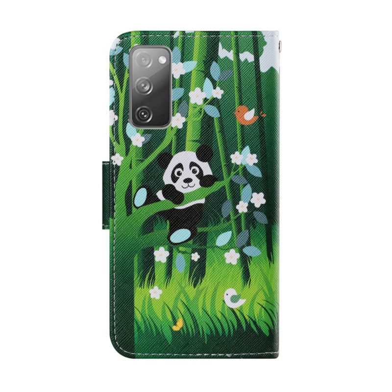 Lederhüllen Samsung Galaxy S20 FE Panda-Spaziergang
