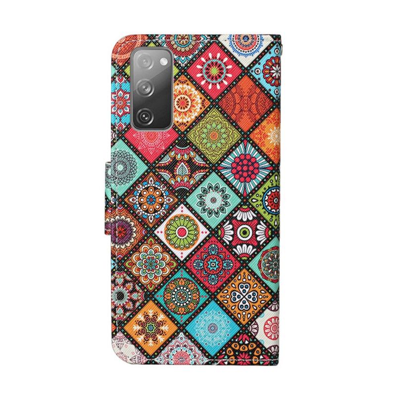 Lederhüllen Samsung Galaxy S20 FE Patchwork-Mandalas Mit Tanga