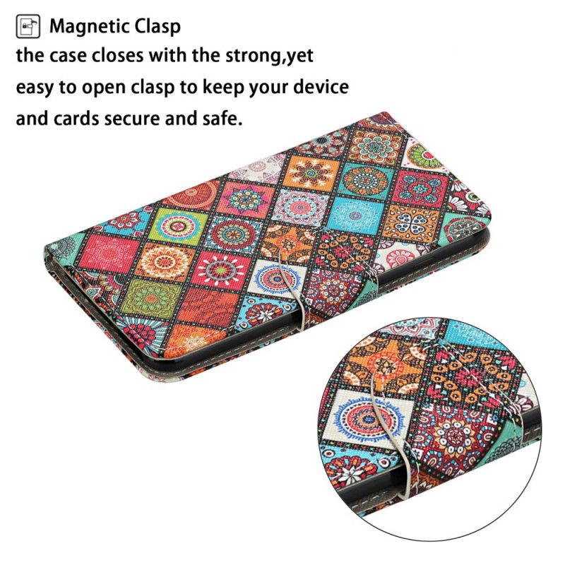 Lederhüllen Samsung Galaxy S20 FE Patchwork-Mandalas Mit Tanga