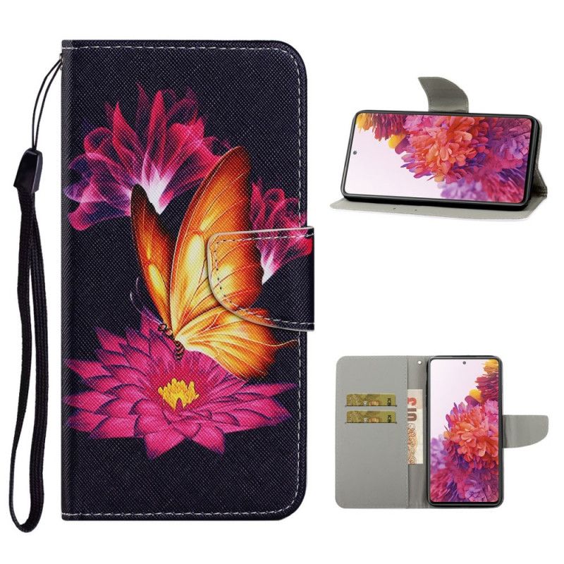 Lederhüllen Samsung Galaxy S20 FE Schmetterling Und Lotus