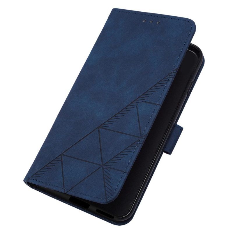 Flip Case Für Oppo Reno 8 Pro Dreiecke Mit Schultergurt