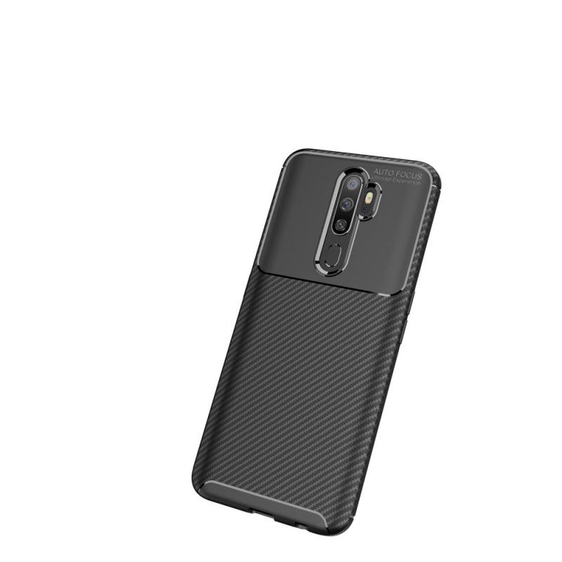 Hülle Für Oppo A9 2020 Schwarz Flexible Kohlefaser