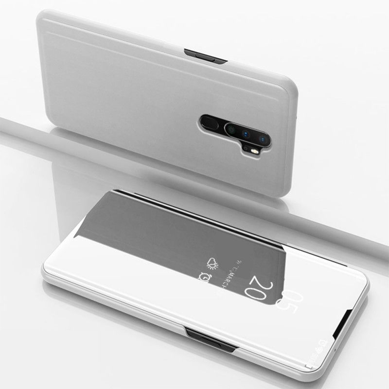 Sichtabdeckung Oppo A9 2020 Schwarz Spiegel Und Kunstleder