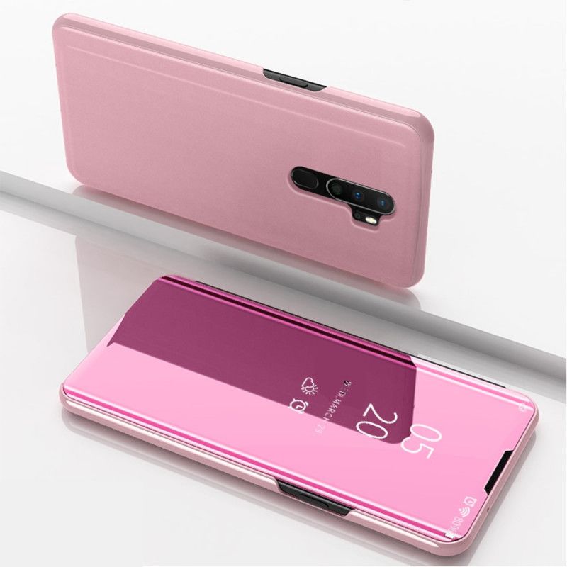 Sichtabdeckung Oppo A9 2020 Schwarz Spiegel Und Kunstleder