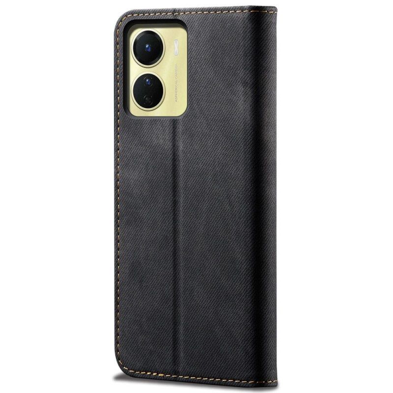 Schutzhülle Für Vivo Y16 Flip Case Denim-stoff