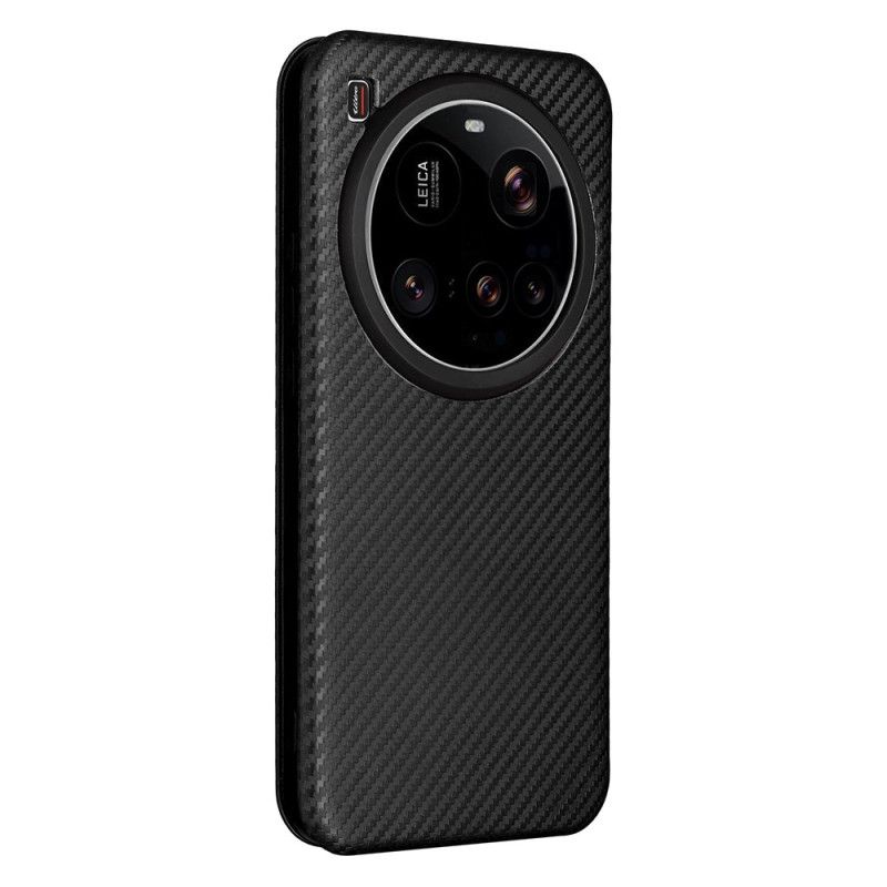 Flip Case Xiaomi 15 Ultra Gebürstete Kohlefaser