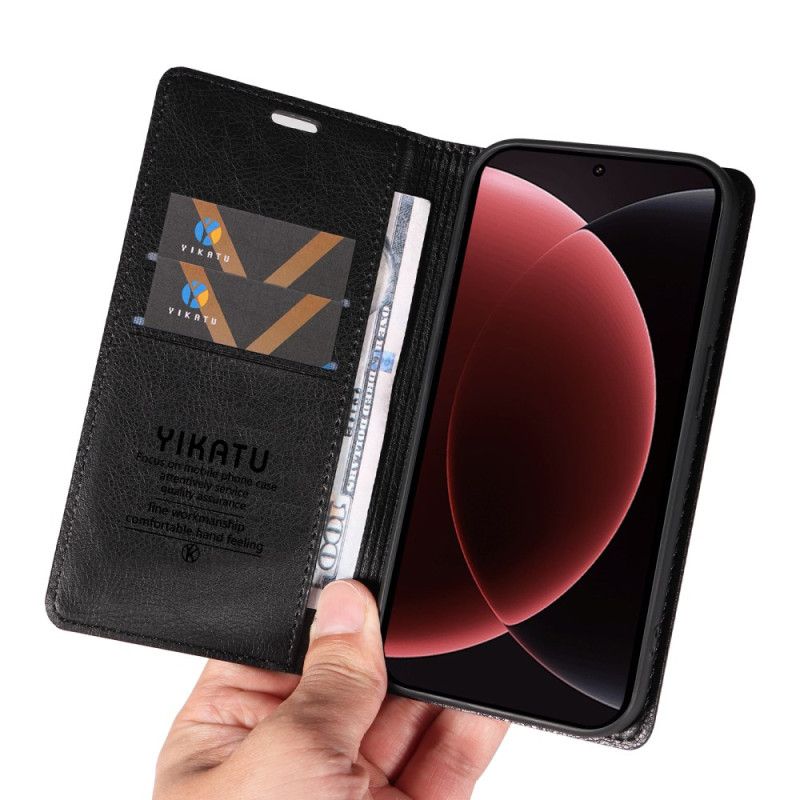 Flip Case Xiaomi 15 Ultra Handyhülle Yikatu Litschi-imitat Leder