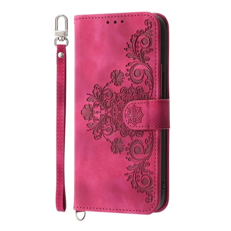 Lederhüllen Für Xiaomi 15 Ultra Blumenmuster Mit Riemen Und Schulterriemen