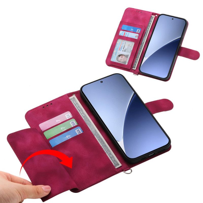 Lederhüllen Für Xiaomi 15 Ultra Blumenmuster Mit Riemen Und Schulterriemen