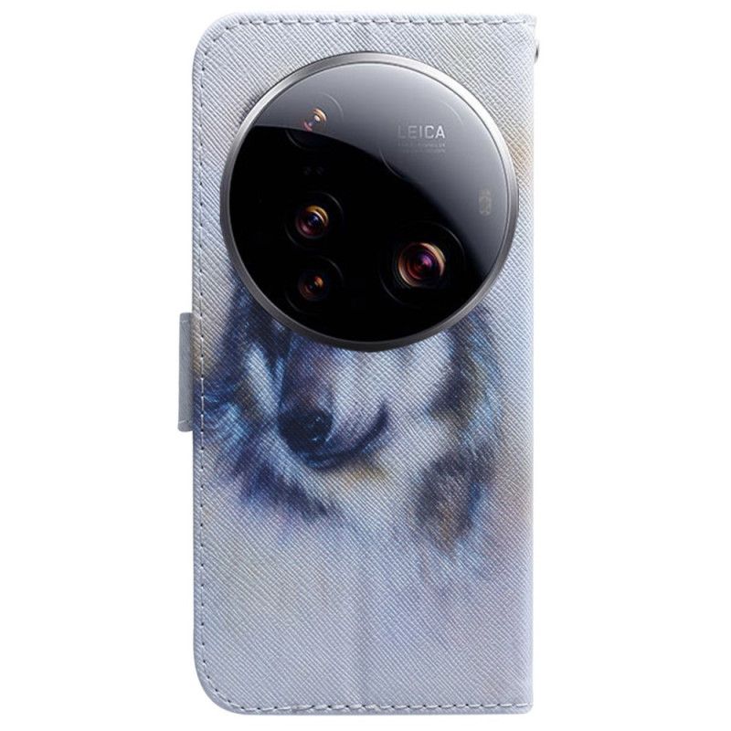 Lederhüllen Xiaomi 15 Ultra Aquarellwolf