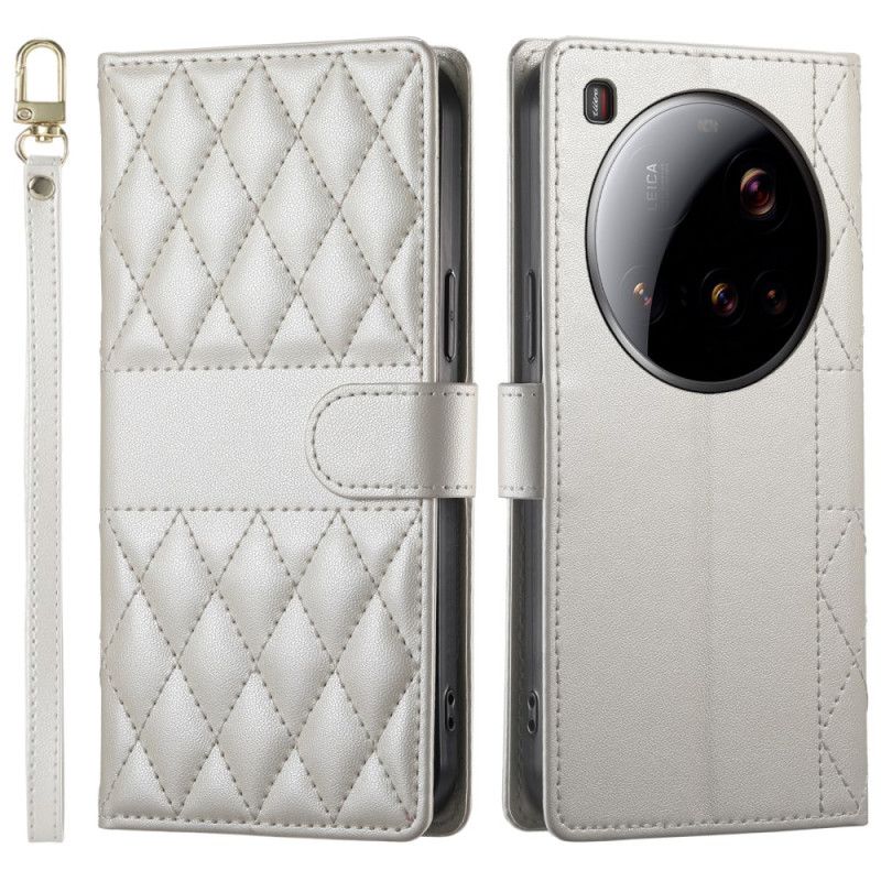 Lederhüllen Xiaomi 15 Ultra Gesteppt Mit Riemen Und Schulterriemen