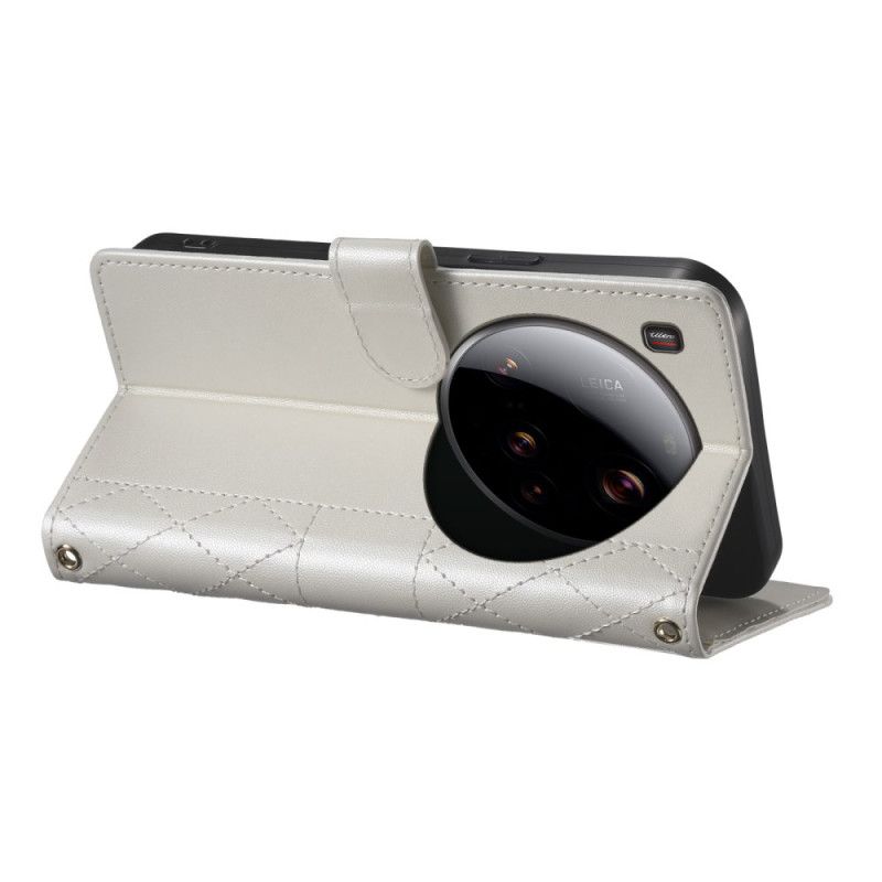 Lederhüllen Xiaomi 15 Ultra Gesteppt Mit Riemen Und Schulterriemen